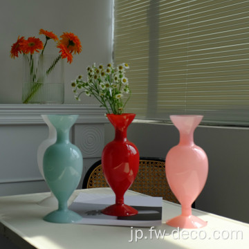 フランスのビンテージガラス花瓶の花の花瓶